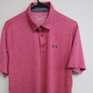 Under Armour Playoff Polo Red Heather Short-Sleeve Soft Shirt Large